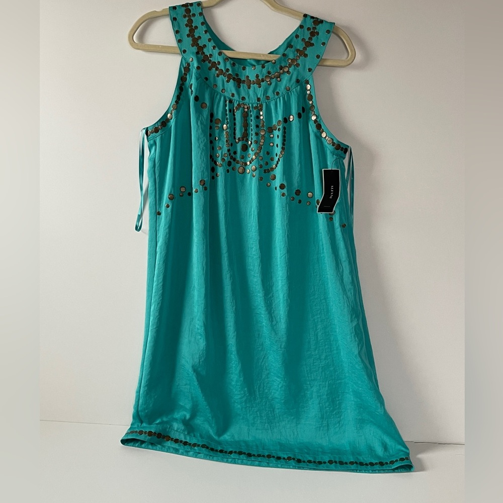 Alfani Women’s Pool Blue Mini A Line Dress with Sequin Accents